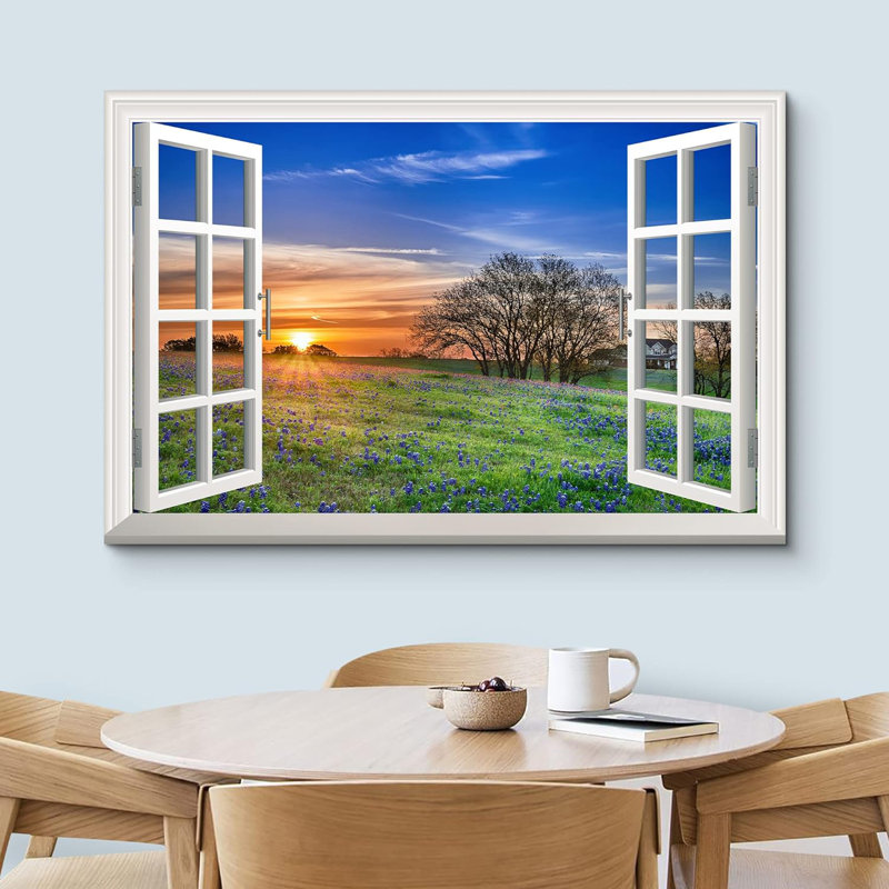 Calm Forest good Sunrise - Nature Acrylic Painting - Canvas Art Print